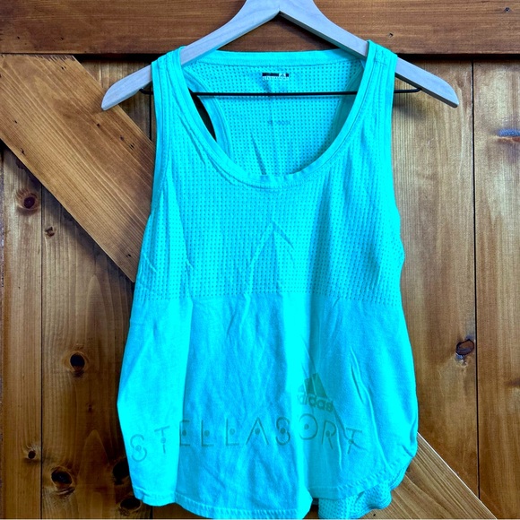 Adidas Stella McCartney StellaSport Small Green Tank Top - Picture 1 of 5